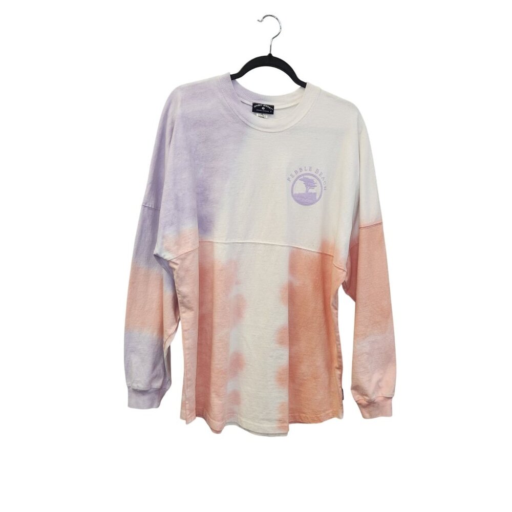 Pebble Beach Spirit Jersey Tie-Dye Long Sleeve Shirt L Cotton Pastel 2505